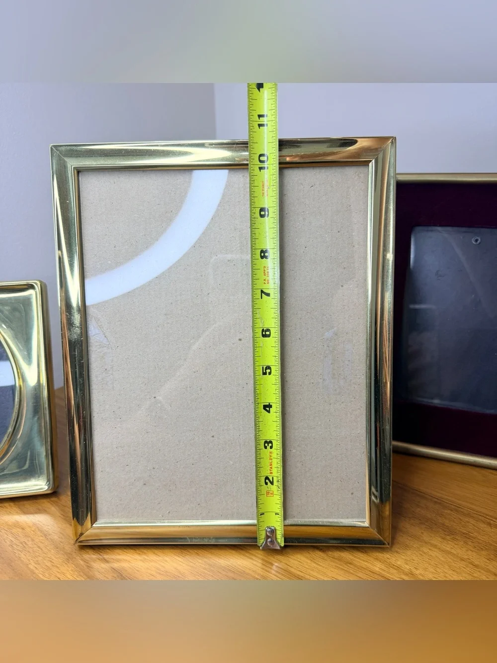 Vintage Gold Brass Photo Picture Frame Set of 3 Textured Smooth Mismatched